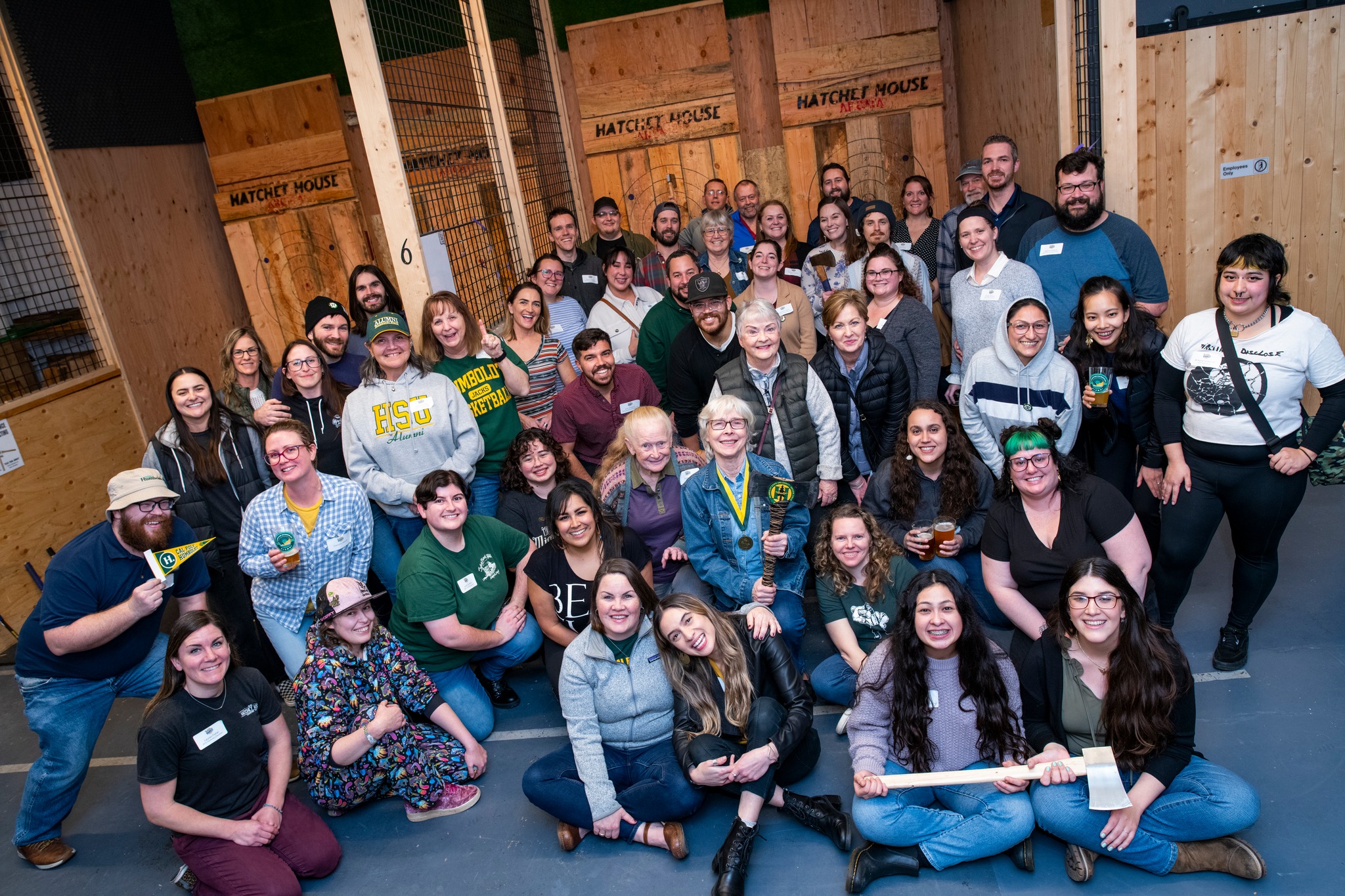 A group photo from the Forever Humboldt mixer at the Hatchet House Arcata.