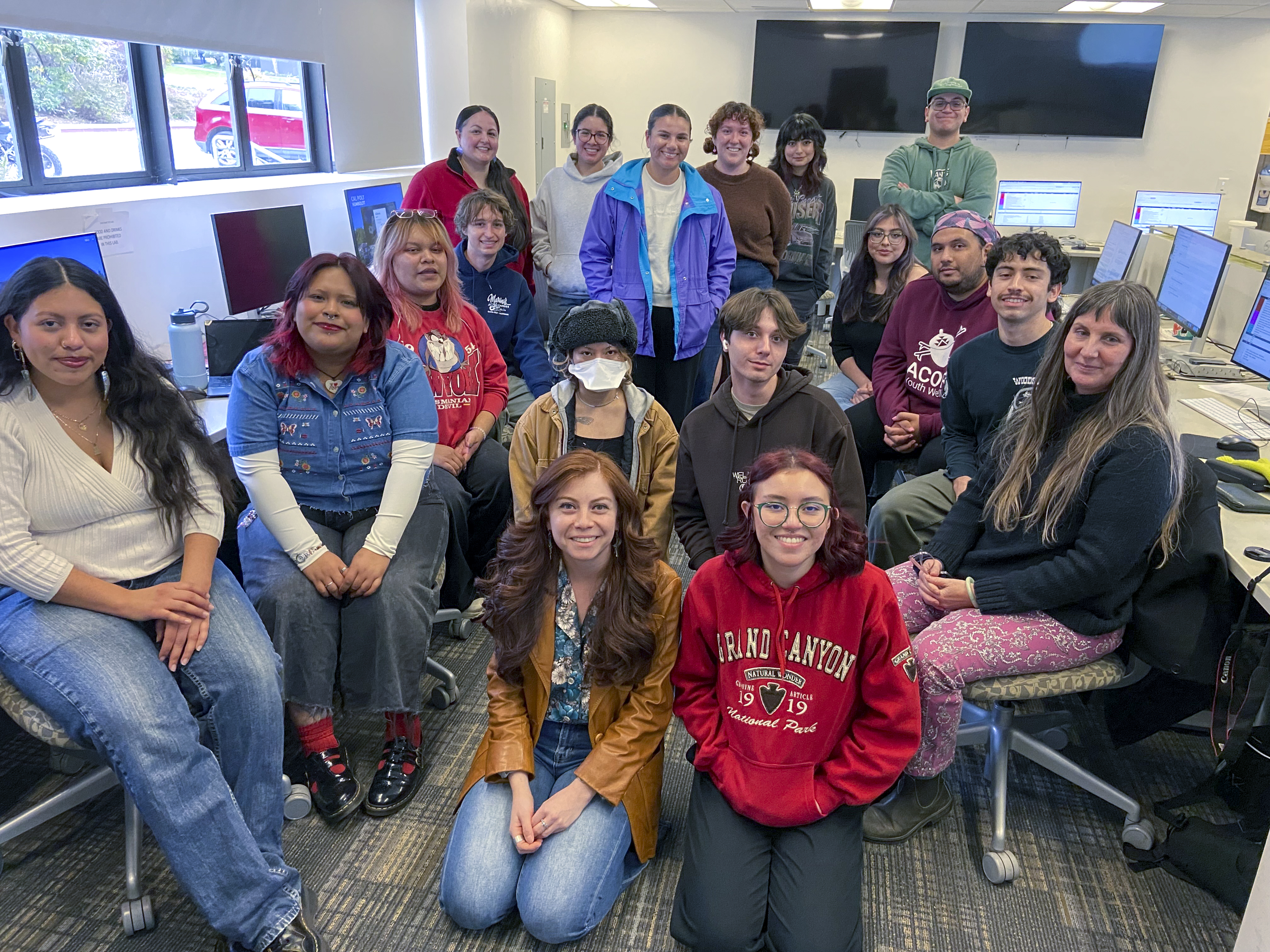 A group of student staff for the El Leñador paper.