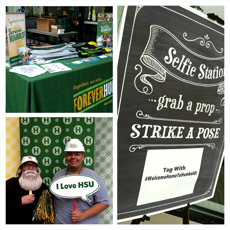 A collage of photos from move-in day in the HSU campus residence halls.