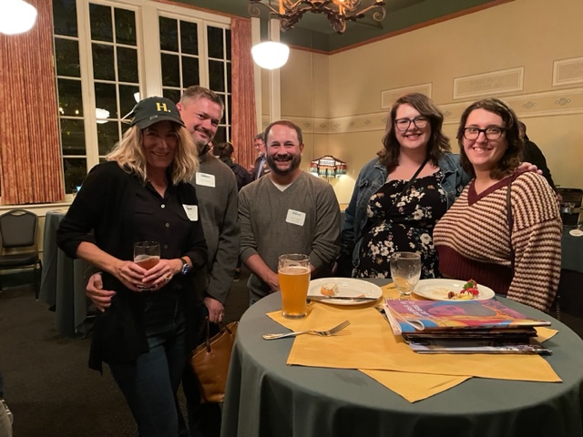 A photo of Forever Humboldt Alumni during the Forever Humboldt Mixer in Portland, OR. 