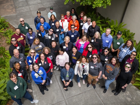 A group photo of CSU Alumni Council Meeting attendees at Cal Poly Humboldt