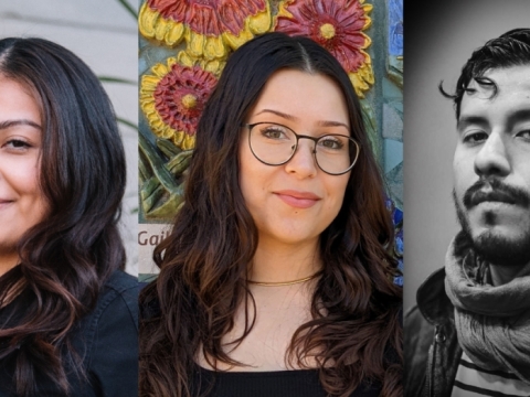 El Leñador Alumni from left to right: Vanessa Flores, Kevynn Gomez, Manuel Orbegozo