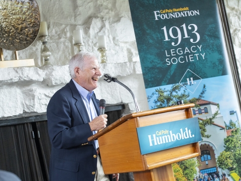 Photo of Dr. Peter Lehman speaking at the 1913 Legacy Luncheon on March 2, 2023