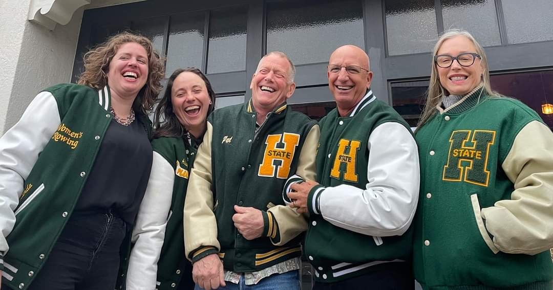 A photo of coaches at the Cal Poly Humboldt Regatta 