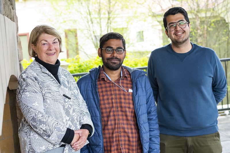 Andrea Tuttle, Ph.D., poses with Tuttle Fellowship recipients Sanjeev Kumar and Danial Nayeri. 